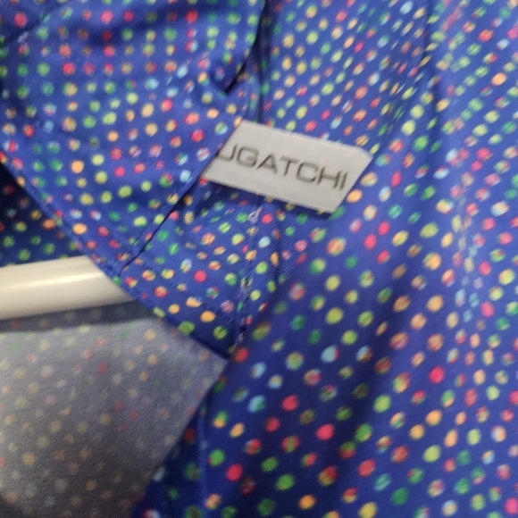 Bugatchi Blue Dotted Multi Color Shirt - Picture 8 of 13